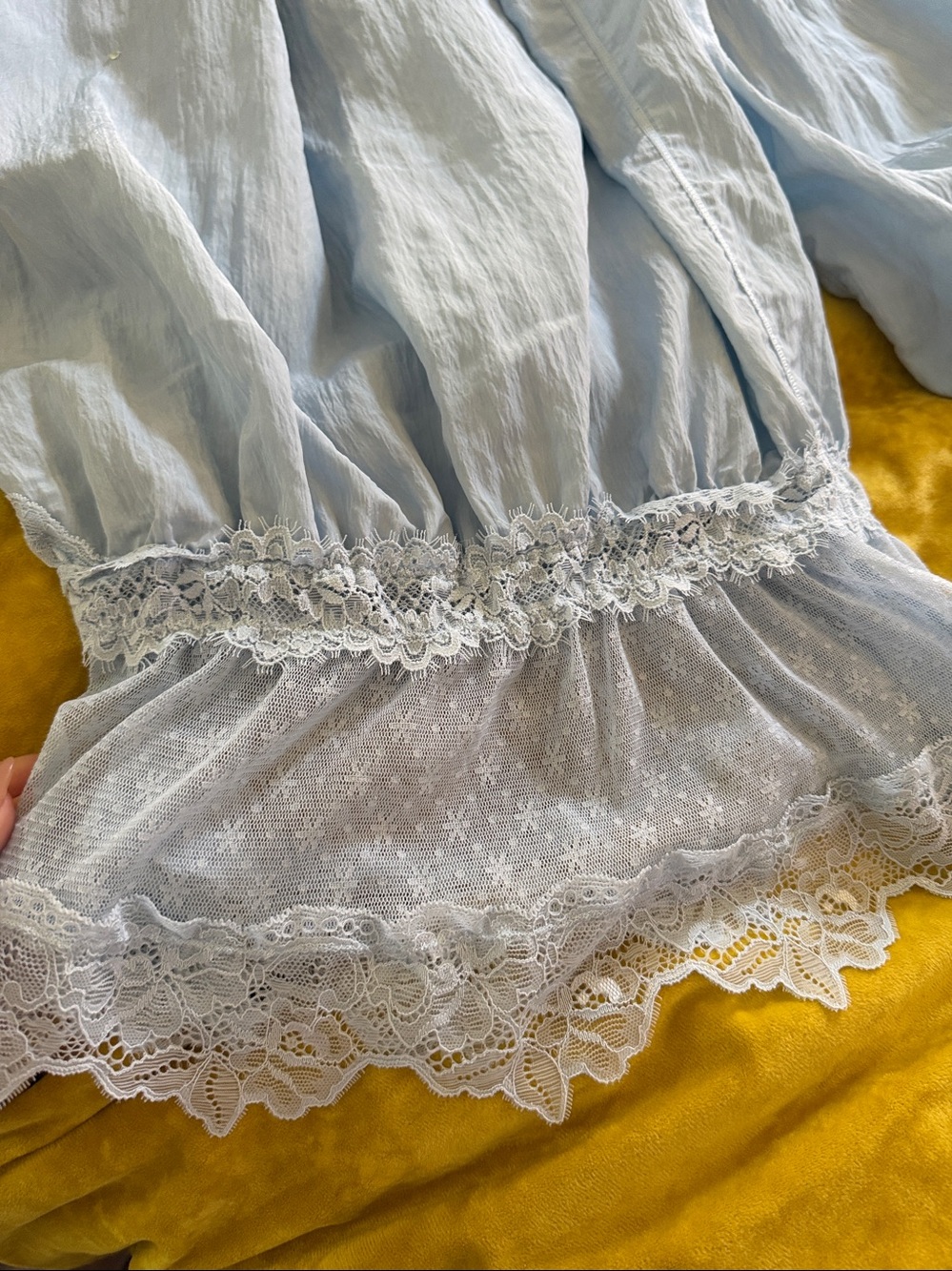 Free People Forever Young Bed Jacket & Bloomer Pants Set Skyride Blue NWT - Picture 7 of 7